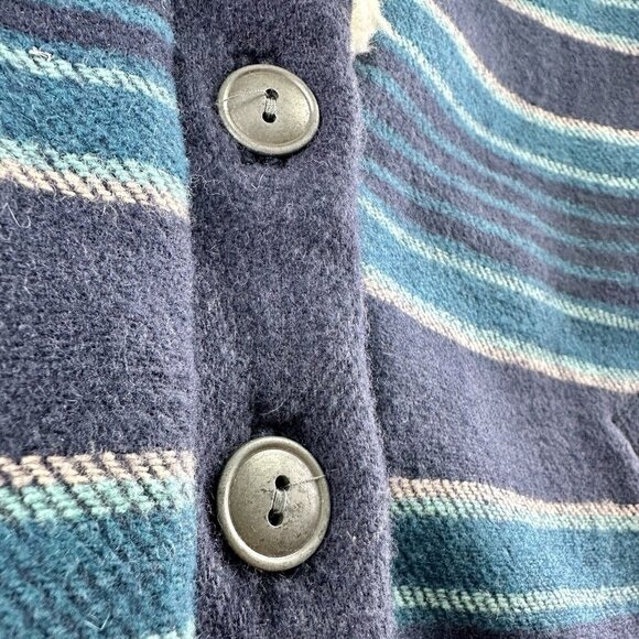 Hurley McKenzie Wool Button Up Sherpa Fleece Jacket Size Small Teal Navy $90 - Picture 5 of 12